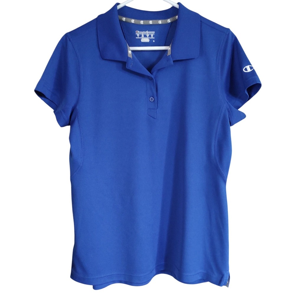 Champion Performance Golf Polo Shirt Quick Dry Blue Stretch Active Womens Large